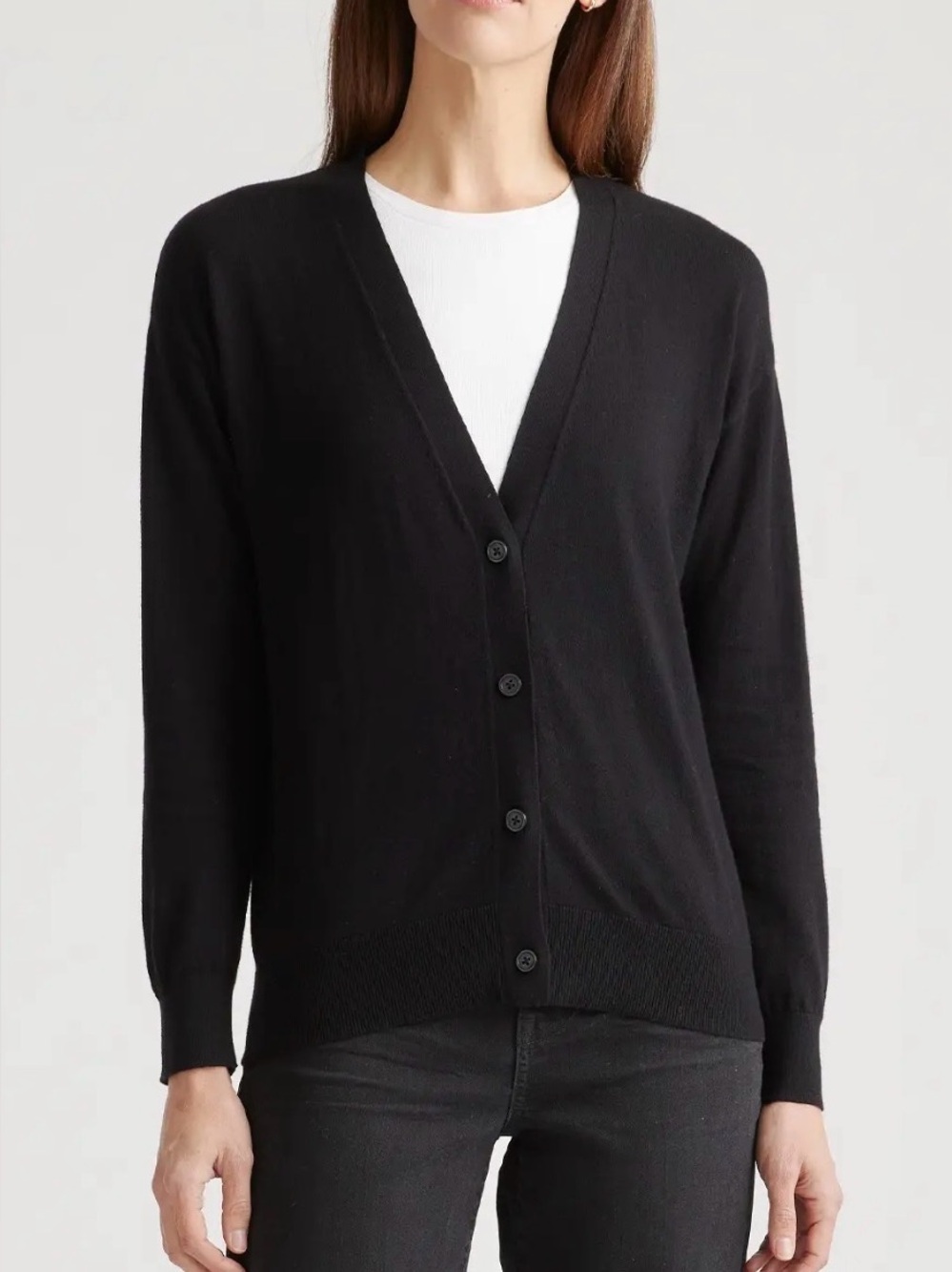 Quince Women’s NWT Lightweight Cotton cashmere BLACK cardigan, size XL